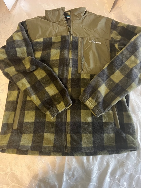 Columbia Other - Columbia Green & Black Plaid Fleece Zip Jacket